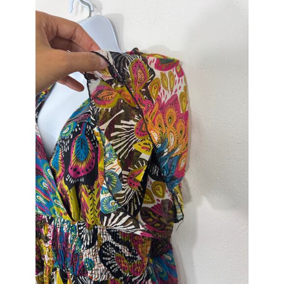 Magic XL Multicolor Boho Peacock Print Maxi Dress - Picture 5 of 7